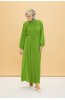 Armine Önü Piliseli Elbise Fıstık Yeşili 